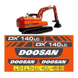 Kit Adesivo Escavadeira Doosan Dx140 Lc