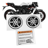 Kit Adesivo Etiqueta Tanque Xj6 50mm Emblema Yamaha Resinado