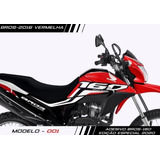 Kit Adesivo Faixa Honda Nxr Bros 160 2020 Edio Especial Cor Vermelho 001