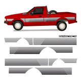 Kit Adesivo Faixa Lateral Traseira Ford Pampa 1.8 S Prata