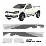 Kit Adesivo Faixa Volkswagen Saveiro Surf 2015 2016 Cor Preto