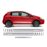 Kit Adesivo Lateral Compatível Punto Tuning-abarth Prata 392