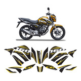Kit Adesivo Moto Honda Cg Titan 160 2022 Carenagem Amarelo