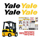 Kit Adesivo Para Empilhadeira Yale Completo + Etiquetas Mk Cor Adesivo Lateral E Etiqueta Yale