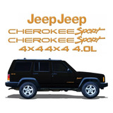 Kit Adesivo Resinado Para Jeep Cherokee 4.0 4x4 Sport 13755 Cor Dourado