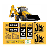 Kit Adesivo Retroescavadeira Jcb 3c + Etiquetas Mk Cor Adesivo Emblema Gráfico 3c