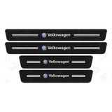 Kit Adesivo Soleira Porta Carro Volkswagen Fibra De Carbono