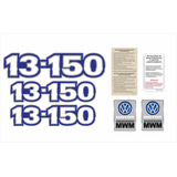 Kit Adesivo Volkswagen 13-150 Emblema Mwm Caminhão Cmk37 Cor Padrão