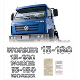 Kit Adesivo Volkswagen 15-180 Worker Emblema Caminhão Cmk58