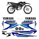 Kit Adesivo Xtz 125 2007 Azul Moto Yamaha Faixa Emblema Jogo