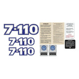 Kit Adesivos 3d Compatível Volkswagen 7-110 + Etiqueta Cmk08 Cor Emblemas 7-110 Mwm Resinados + Etiquetas