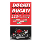 Kit Adesivos Compatível Ducati Monster Hypermotard 696 R479 Cor Preto E Branco