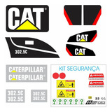 Kit Adesivos Completo Caterpillar 302.5c Máquinas Pesadas Cor Preto