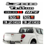 Kit Adesivos Emblemas Mitsubishi L200 Triton