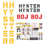 Kit Adesivos Empilhadeira Compatível Hyster 80j + Etiquetas