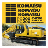 Kit Adesivos Escavadeira Hidráulica Komatsu Pc200 Avance Cor Padrão