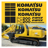 Kit Adesivos Escavadeira Hidráulica Komatsu Pc200 Avance