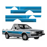 Kit Adesivos Faixa Lateral Compatível Ford Pampa 90/94 - Cor Cor Azul