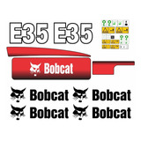 Kit Adesivos Faixa Mini Escavadeira Bobcat E35 Etiquetas Cor Adesivo Mini Escavadeira Bobcat E35