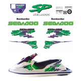 Kit Adesivos Faixas Jet Ski Seadoo Sea Doo Spx 1994 Verde Cor Padrão