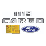 Kit Adesivos Ford Cargo 1119 Emblemas Capô Escovado Etiqueta