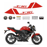 Kit Adesivos Moto Yamaha Xj6 2011 2012 Vermelha Ca-13526 Cor Não Aplica