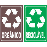 Kit Adesivos P/ Lixeiras Coleta Seletiva Reciclável Orgânico