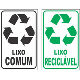 Kit Adesivos P/ Lixeiras Reciclagem E Comum Coleta Seletiva 
