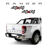 Kit Adesivos Para Ranger 4x4 2013 2014 2015 2016 2017 16427 Cor Cinza
