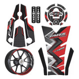 Kit Adesivos Protetores E Friso Yamaha Fazer Fz25 Vermelho