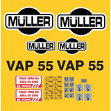 Kit Adesivos Rolo Compactador Muller Vap 55 E Etiquetas Mk