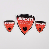 Kit Adesivos S 3d Logo Escudo Moto Carro Capacete Bau Ducati