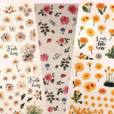 Kit Adesivos Unha 3d Margaridas, Rosas E Girassois 3cartelas