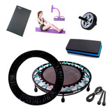 Kit Aeróbic Jump + Extensor + Corda + Step +colchonete+ Roda