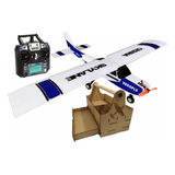 Kit Aeromodelo Cessna Eletrico Controle 6 Canais Azul