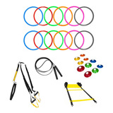 Kit Agilidade Argolas Mini Bambolês Trx Cones E Corda Aço