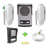 Kit Agl Interfone Porteiro Coletivo 2 Pontos + Protetor + 50 Metros Cabo