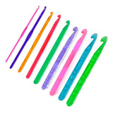 Kit Agulha Crochê Acrílica Círculo 9 Agulhas De 3mm A 12mm