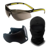 Kit Airsoft Oculos Ca Mascara Meia Face Balaclava Militar