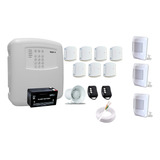 Kit Alarme 4 Setor C/ 7 Magnetico S/ Fio E 3 Ivp C/ Fio 100