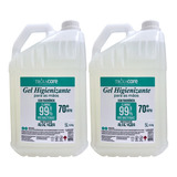 Kit Álcool Gel 70% Antisséptico 2 Galões 5lts (não Grudento)