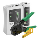 Kit Alicate Crimpador Rj45 Rj11 Decapador E Testador De Cabo