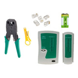 Kit Alicate Crimpar Rj45 + Testador + Bateria + 10 Rj45