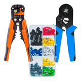 Kit Alicate Crimpar +descascador Decapador + Terminais Ilhós