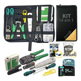 Kit Alicate De Crimpar R45 + Testador + Punch Down Com Bolsa