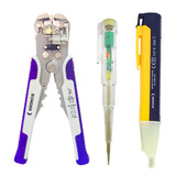 Kit Alicate Desencapador Automático + Caneta Tensão + Brinde
