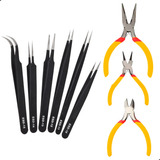 Kit Alicate Eletronica Precisão + Kit 6 Pinças Oferta