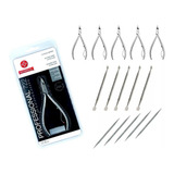 Kit Alicate Mundial 722 +espatula +palito Inox 5uni Atacado
