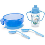 Kit Alimentacao Prato+talher+copo Azul