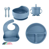 Kit Alimentar 5pç De Silicone Bebê